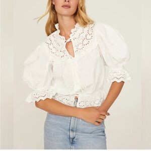 Sea New York Georgina Eyelet Top